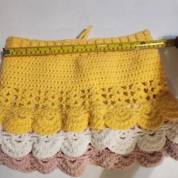 Beautiful Rare Tiered Ruffled Crochet Mini Skirt, 26" Waist. EUC - Picture 5 of 7